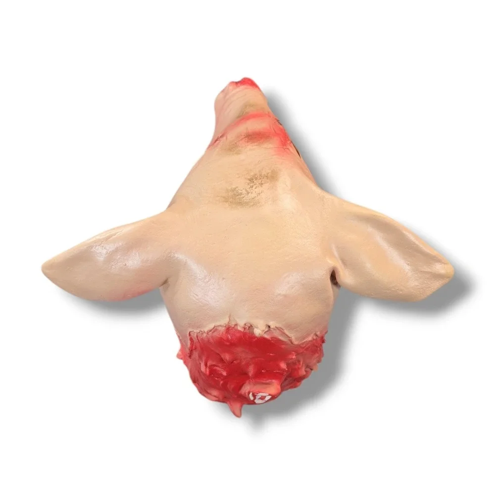 Latex Pig Adult Costume Mask Creepy Boar Head Animal Horror Cosplay Party Prop
